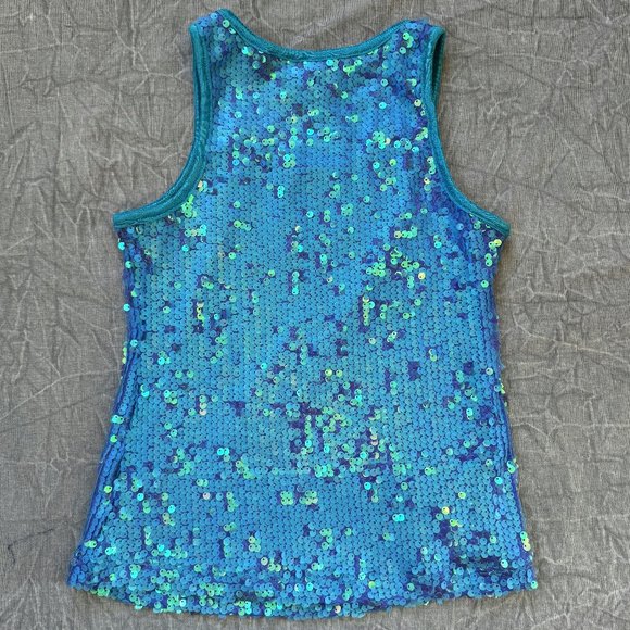 Balera Turquoise Sequin Tank Top - Picture 3 of 7